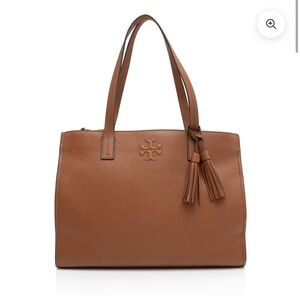NWOT Tory Burch Tan Leather Large Thea Tote with Tassels